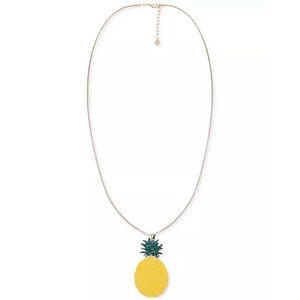 Alfani Gold-Tone Yellow Pineapple Long Pendant Necklace 34" + 2" extender NWT
